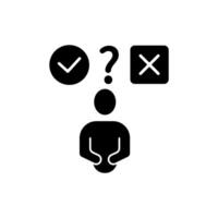 hesitation concept line icon. Simple element illustration. hesitation concept outline symbol design. vector