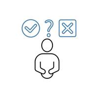 hesitation concept line icon. Simple element illustration. hesitation concept outline symbol design. vector