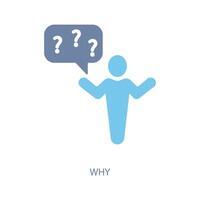 why concept line icon. Simple element illustration. why concept outline symbol design. vector