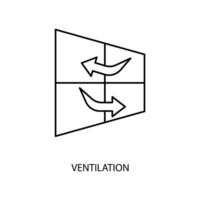 ventilation concept line icon. Simple element illustration. ventilation concept outline symbol design. vector