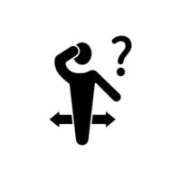 indecisive concept line icon. Simple element illustration. indecisive concept outline symbol design. vector