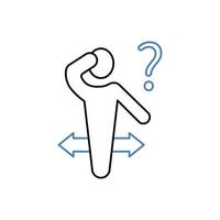 indecisive concept line icon. Simple element illustration. indecisive concept outline symbol design. vector