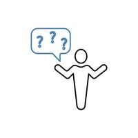 why concept line icon. Simple element illustration. why concept outline symbol design. vector
