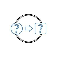 unresolved concept line icon. Simple element illustration. question concept outline symbol design. vector