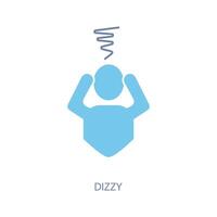 dizzy concept line icon. Simple element illustration. dizzy concept outline symbol design. vector