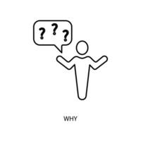 why concept line icon. Simple element illustration. why concept outline symbol design. vector