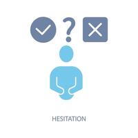 hesitation concept line icon. Simple element illustration. hesitation concept outline symbol design. vector