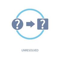 unresolved concept line icon. Simple element illustration. question concept outline symbol design. vector