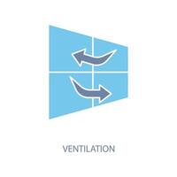 ventilation concept line icon. Simple element illustration. ventilation concept outline symbol design. vector