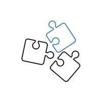 puzzle concept line icon. Simple element illustration. puzzle concept outline symbol design. vector