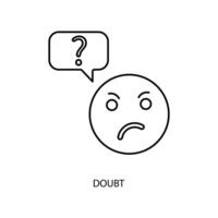 doubt concept line icon. Simple element illustration. doubt concept outline symbol design. vector