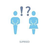 suprised concept line icon. Simple element illustration. suprised concept outline symbol design. vector