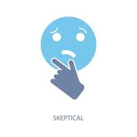 skeptical concept line icon. Simple element illustration. skeptical concept outline symbol design. vector