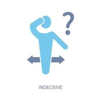 indecisive concept line icon. Simple element illustration. indecisive concept outline symbol design. vector