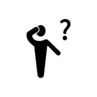 confused concept line icon. Simple element illustration. confused concept outline symbol design. vector