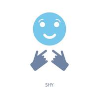 shy concept line icon. Simple element illustration. shy concept outline symbol design. vector