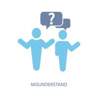 misunderstand concept line icon. Simple element illustration. misunderstand concept outline symbol design. vector