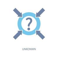 Unknown concept line icon. Simple element illustration. Unknown concept outline symbol design. vector