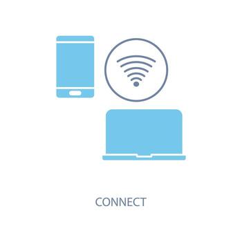conectar concepto línea icono. sencillo elemento ilustración.conectar concepto contorno símbolo diseño. vector