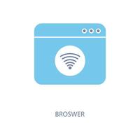 broswer concept line icon. Simple element illustration.broswer concept outline symbol design. vector