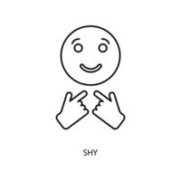 shy concept line icon. Simple element illustration. shy concept outline symbol design. vector