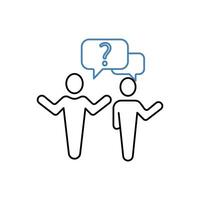 misunderstand concept line icon. Simple element illustration. misunderstand concept outline symbol design. vector