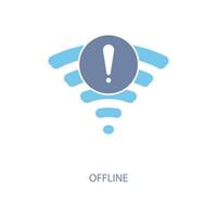 offline concept line icon. Simple element illustration.offline concept outline symbol design. vector