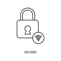 secured concept line icon. Simple element illustration.secured concept outline symbol design. vector