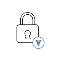 secured concept line icon. Simple element illustration.secured concept outline symbol design. vector