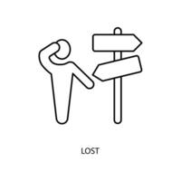 lost concept line icon. Simple element illustration. lost concept outline symbol design. vector