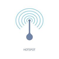 hotspot concept line icon. Simple element illustration.hotspot concept outline symbol design. vector