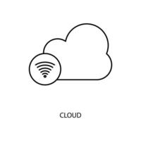 cloud concept line icon. Simple element illustration.cloud concept outline symbol design. vector