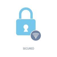 secured concept line icon. Simple element illustration.secured concept outline symbol design. vector