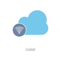 cloud concept line icon. Simple element illustration.cloud concept outline symbol design. vector