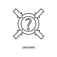 Unknown concept line icon. Simple element illustration. Unknown concept outline symbol design. vector