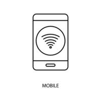 mobile concept line icon. Simple element illustration.mobile concept outline symbol design. vector