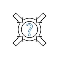 Unknown concept line icon. Simple element illustration. Unknown concept outline symbol design. vector