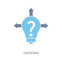 uncertain concept line icon. Simple element illustration. uncertain concept outline symbol design. vector