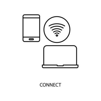 conectar concepto línea icono. sencillo elemento ilustración.conectar concepto contorno símbolo diseño. vector