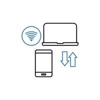 transfer concept line icon. Simple element illustration.transfer concept outline symbol design. vector