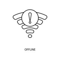 offline concept line icon. Simple element illustration.offline concept outline symbol design. vector