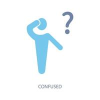 confused concept line icon. Simple element illustration. confused concept outline symbol design. vector