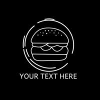 Burger logo simple minimalist design vector