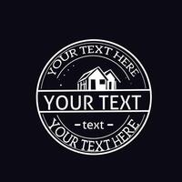 a house logo with a text box for your text vector