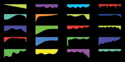 Geometric Neon Website border and separator headers. Organic Web page. Divider shapes for web page. Abstract Curve Set for Banners, Posters, website and App. Dividers shapes and headers vector