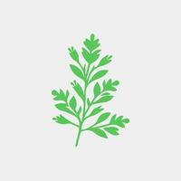 green leaf icon white background vector