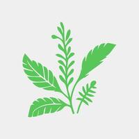 green leaf icon white background vector