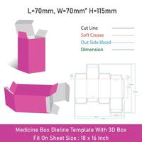 Medicine 3D Box Template Design vector