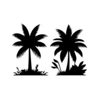 silhouette tree line drawing, elements symbol for architecture and landscape design vector