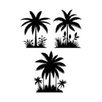 silhouette tree line drawing, elements symbol for architecture and landscape design vector